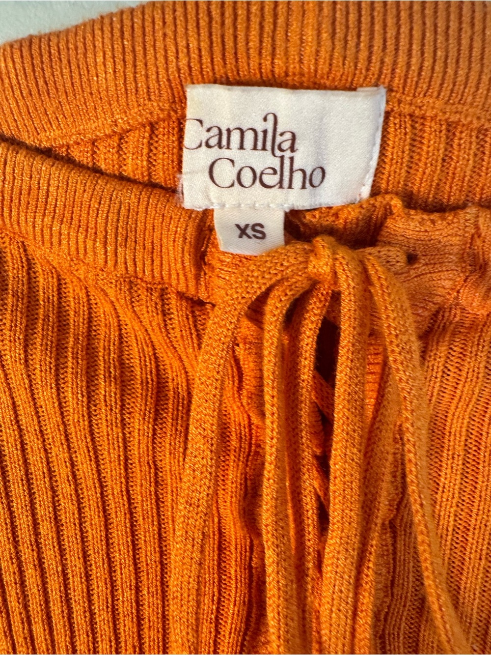 Camila Coelho “Artemis” Lace-Up Knit 2-Piece Set | Orange | Size XS | NWOT - Picture 11 of 11